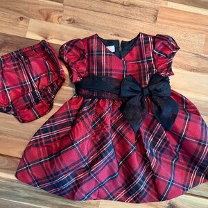 Bonnie Baby 2pc Plaid Christmas Dress - Size 12M